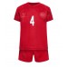 Danmark Simon Kjaer #4 Replika Babytøj Hjemmebanesæt Børn VM 2022 Kortærmet (+ Korte bukser)